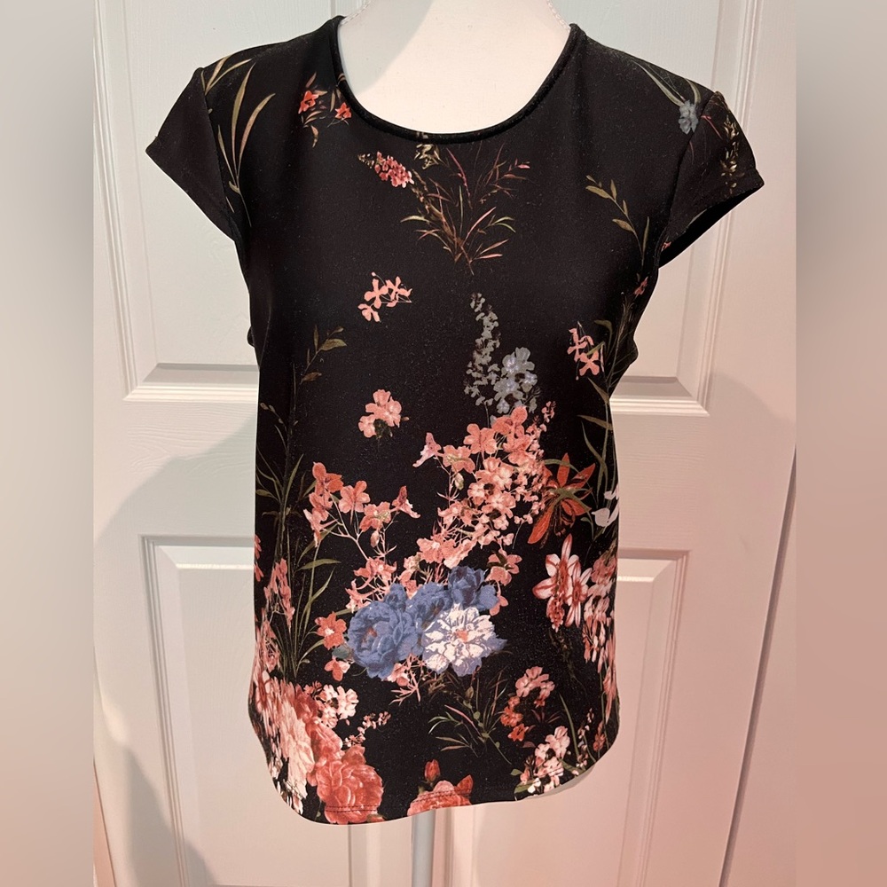 Floral Black Women's Top